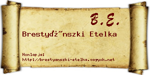 Brestyánszki Etelka névjegykártya